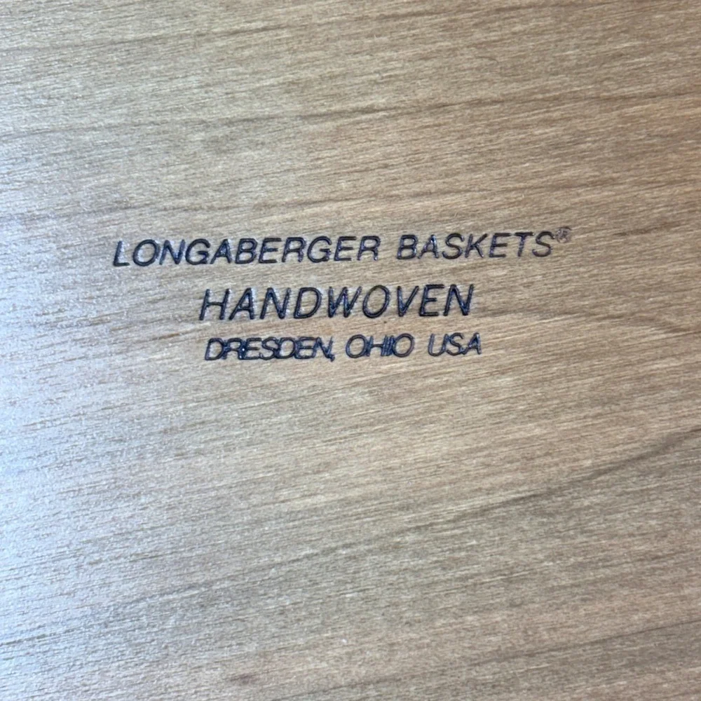 Longaberger 9-inch Bowl Basket 12785 Navy Liner Protector Lid 2002 USA Handwoven